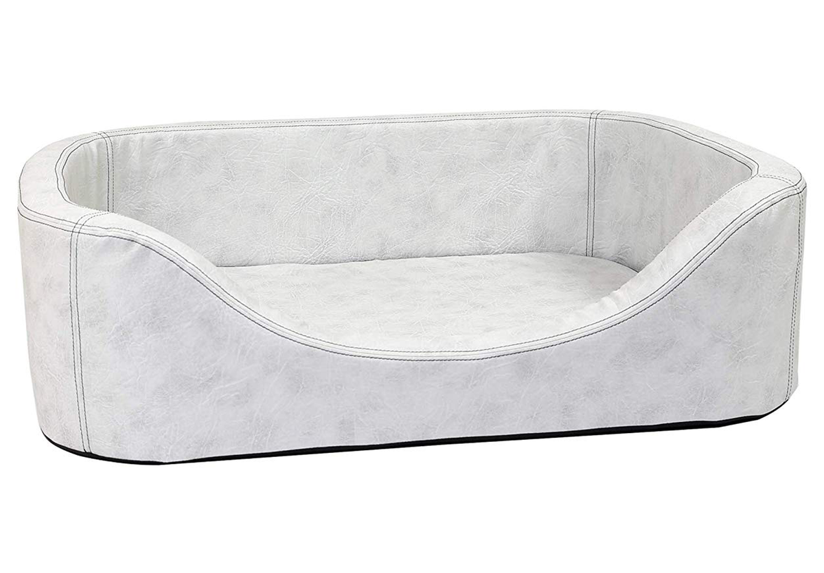 Orthopädisches Hundebett Stella – oval, Kunstleder Antik-Optik, rutschfest