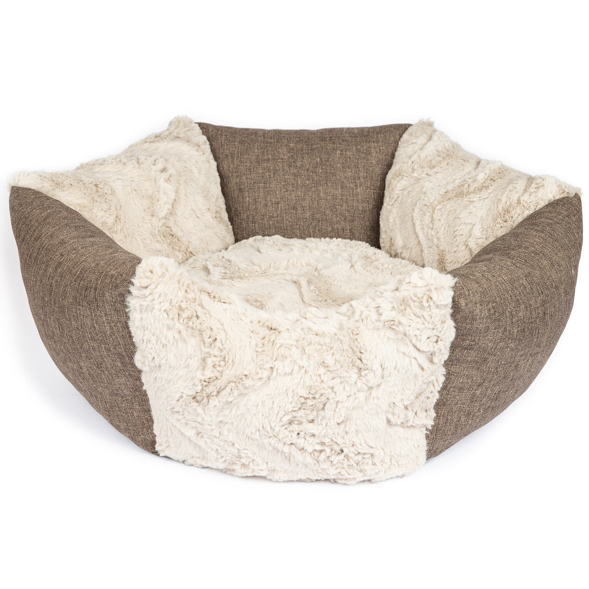 Hundekörbchen Sunny – rundes kuscheliges Hundebett für kleine Hunde aus Mikrofaser, waschbar & rutschfest