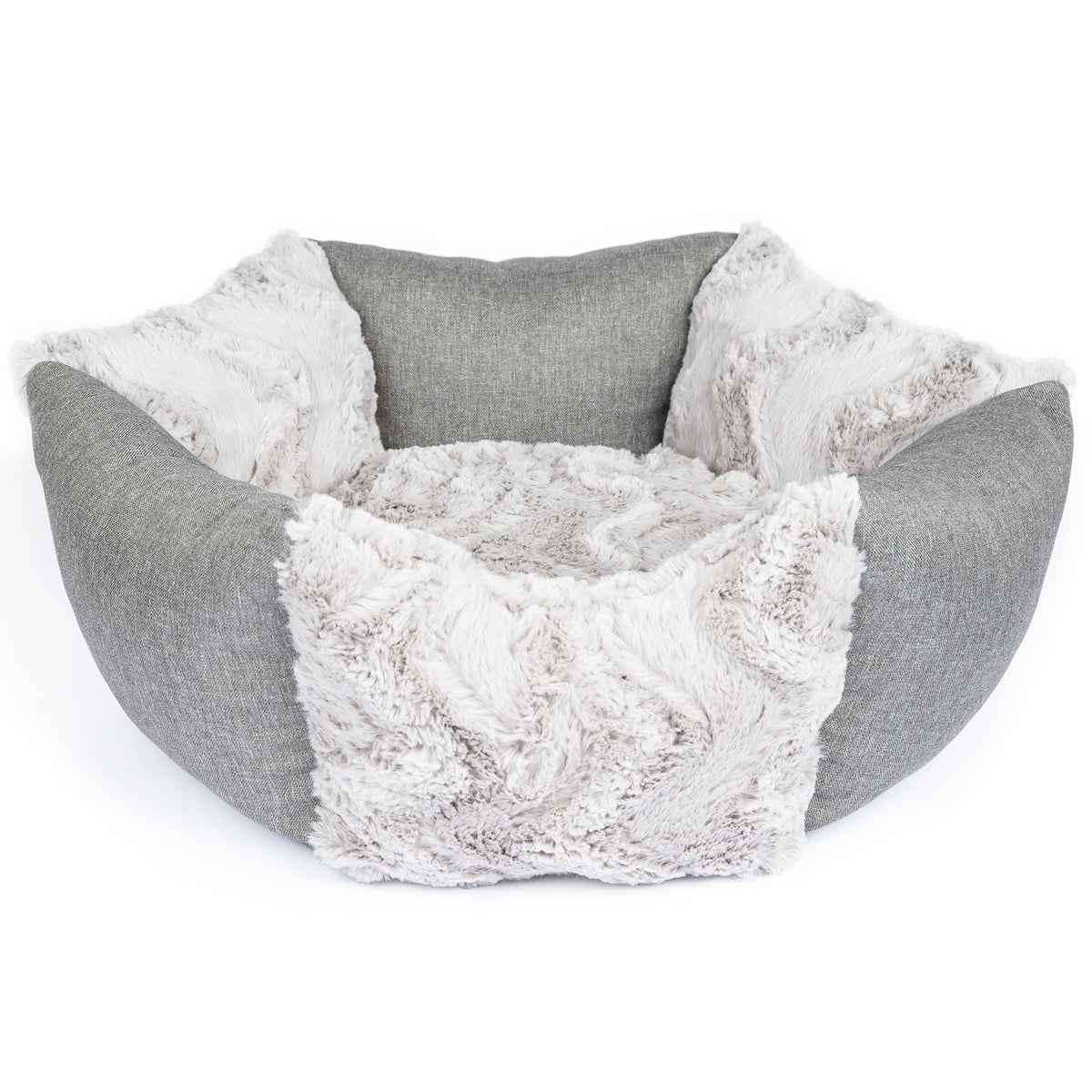 Hundekörbchen Sunny – rundes kuscheliges Hundebett für kleine Hunde aus Mikrofaser, waschbar & rutschfest
